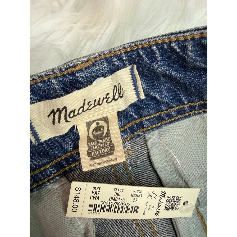 NWT Madewell High Rise Tapered Denim Trousers Blue Size 27 Relaxed Jeans - Picture 11 of 14